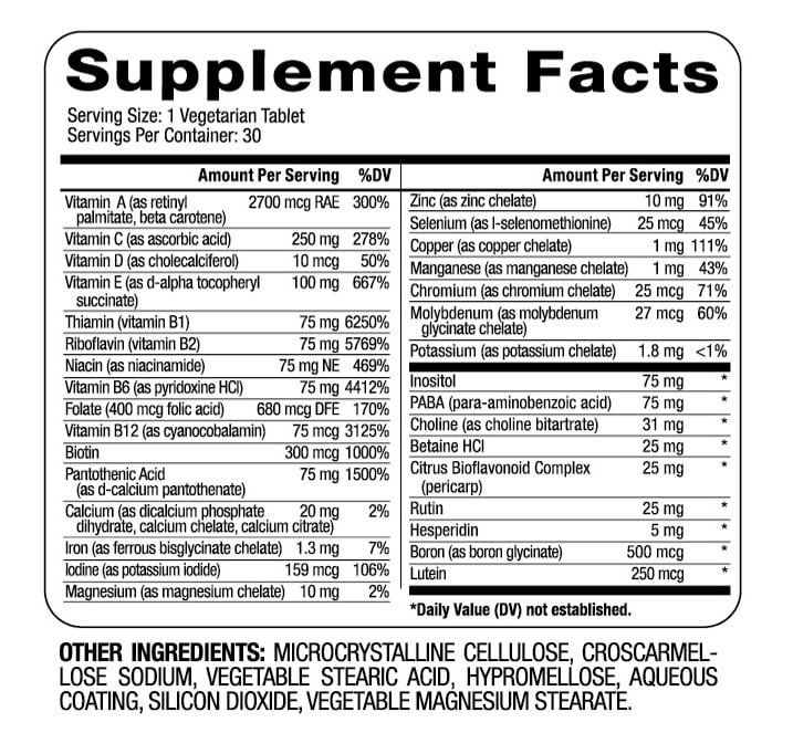 Essential Plus Supplement facts