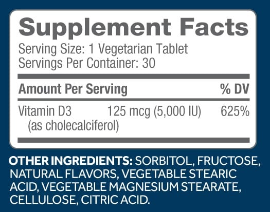 Supplement-Facts-Vitamin-D3-125mcg-Tablets